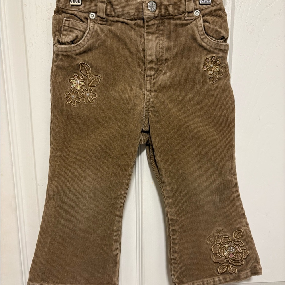 The Children's Place Brown Casual Jeans with Floral Embroidery